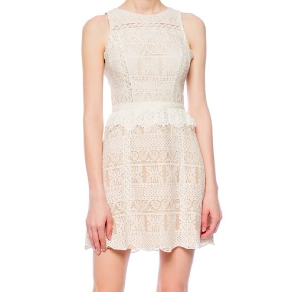 All Saints Cream Lace Mini Dress